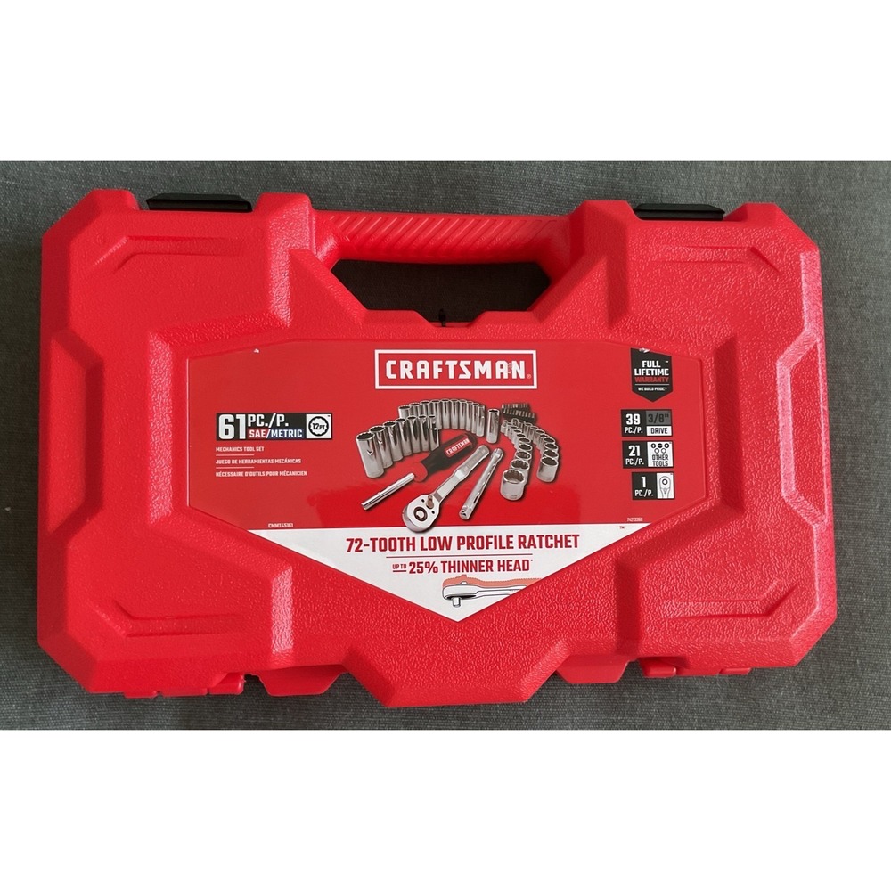 Craftsman 61 Piece Mechanics Tool Set 3/8 Drive SAE Metric CMMT45161 New